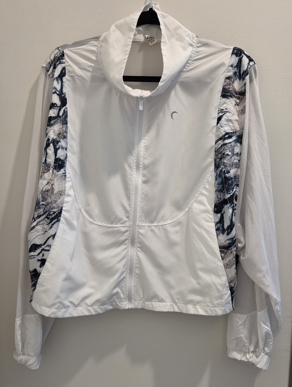Zyia White Mesh Sleeve Athletic Zip-Up Jacket | Women's Activewear - Picture 3 of 8